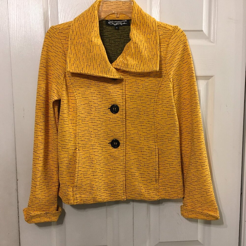 Windridge Cheryl Nash Mustard Yellow/Black Blazer